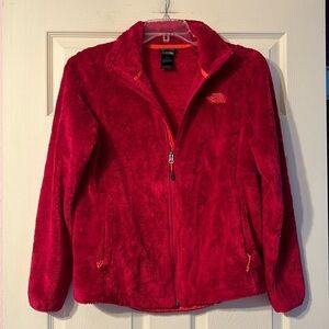 The North Face Dark Pink Zip Up Fleece Jacket Medium